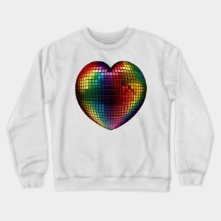 Puffy Rainbow Heart Mosaic Crewneck Sweatshirt